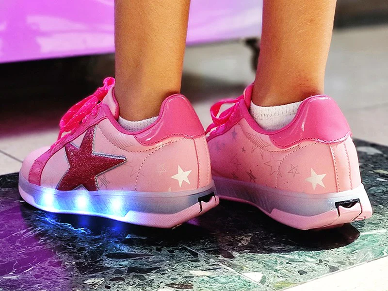 Breezy Rollers Blast - Walk & Roll Light Up Shoes (Double Pink) - Image 4