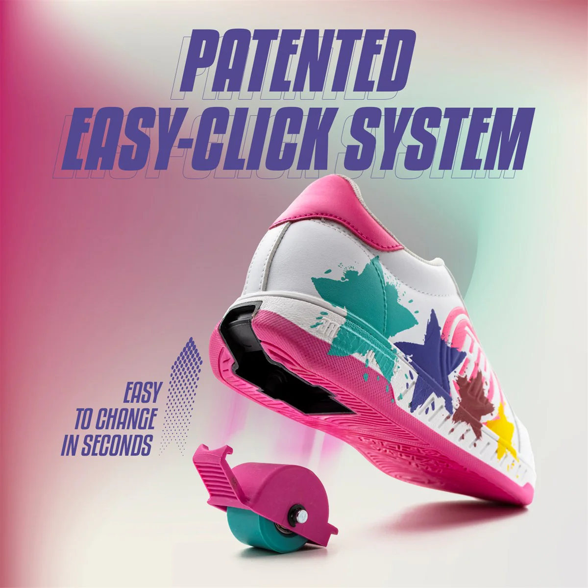 Breezy Rollers Splash - Walk & Roll Shoes (White/Pink) - Image 4