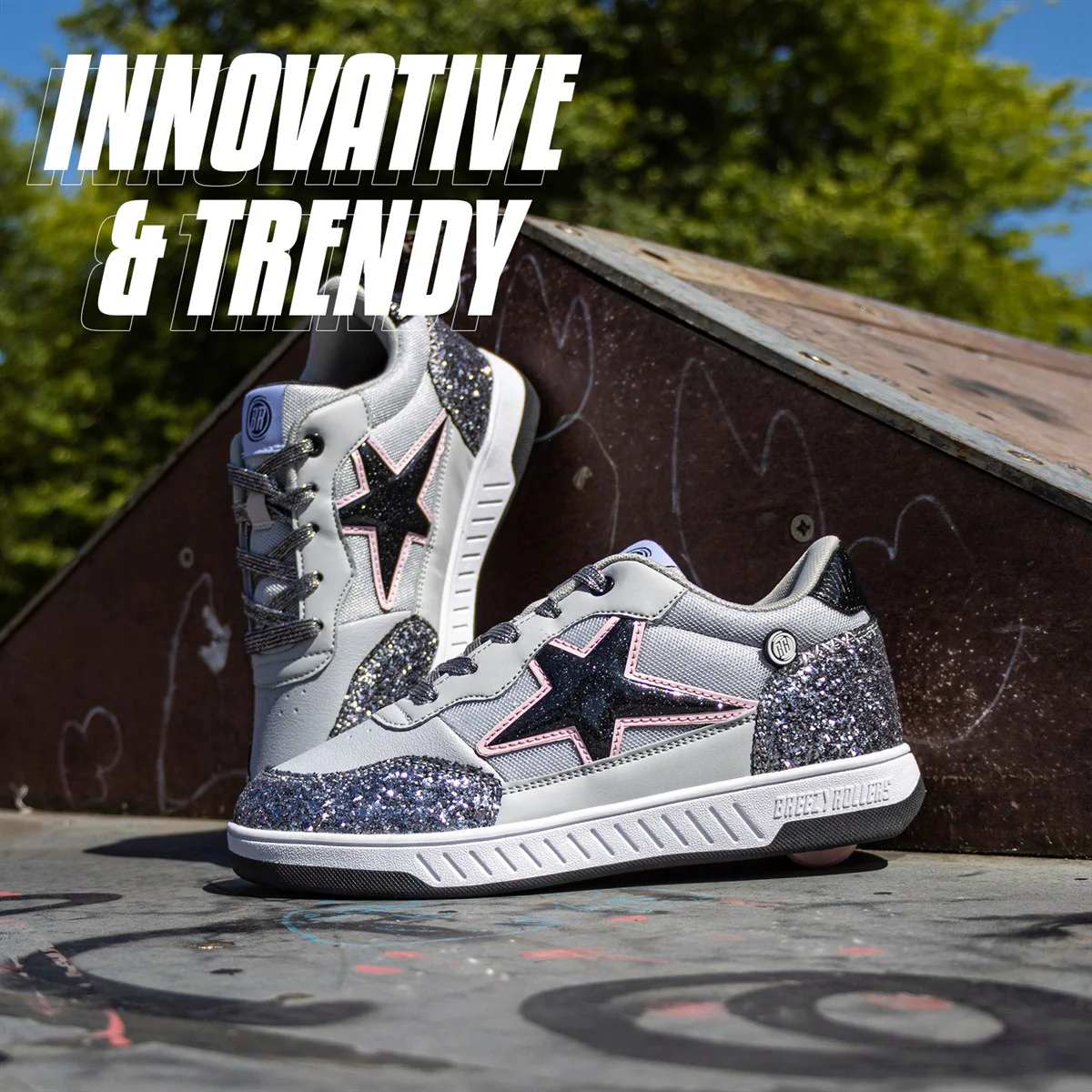 Breezy Rollers Star - Walk & Roll Shoes (Grey) - Image 4