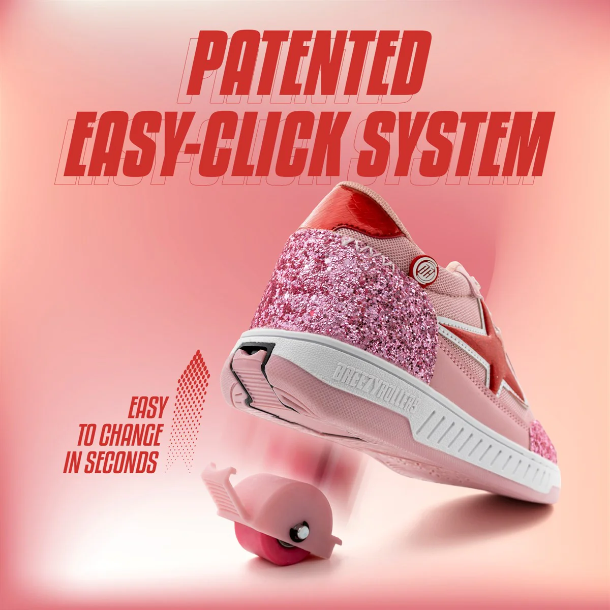 Breezy Rollers Star - Walk & Roll Shoes (Pink) - Image 2
