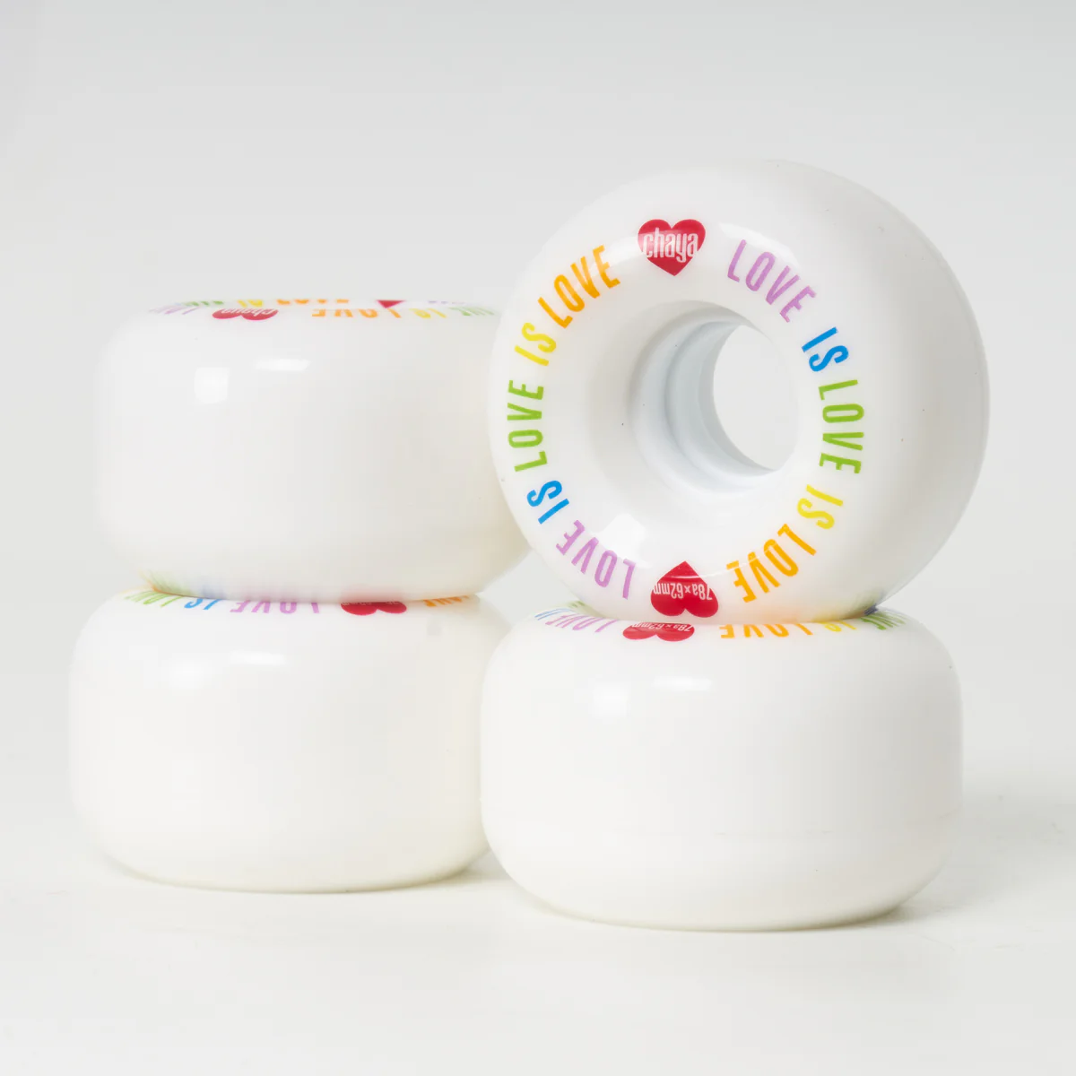 Chaya "Love is Love" 62mm/78a Wheels -  White - Image 2