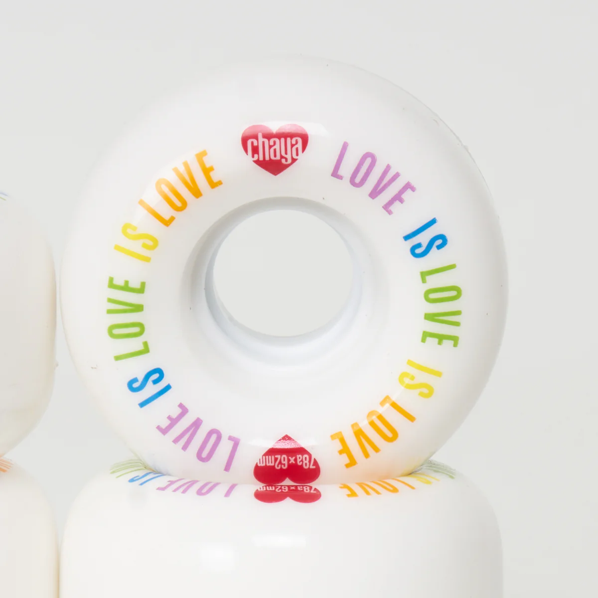 Chaya "Love is Love" 62mm/78a Wheels -  White - Image 4