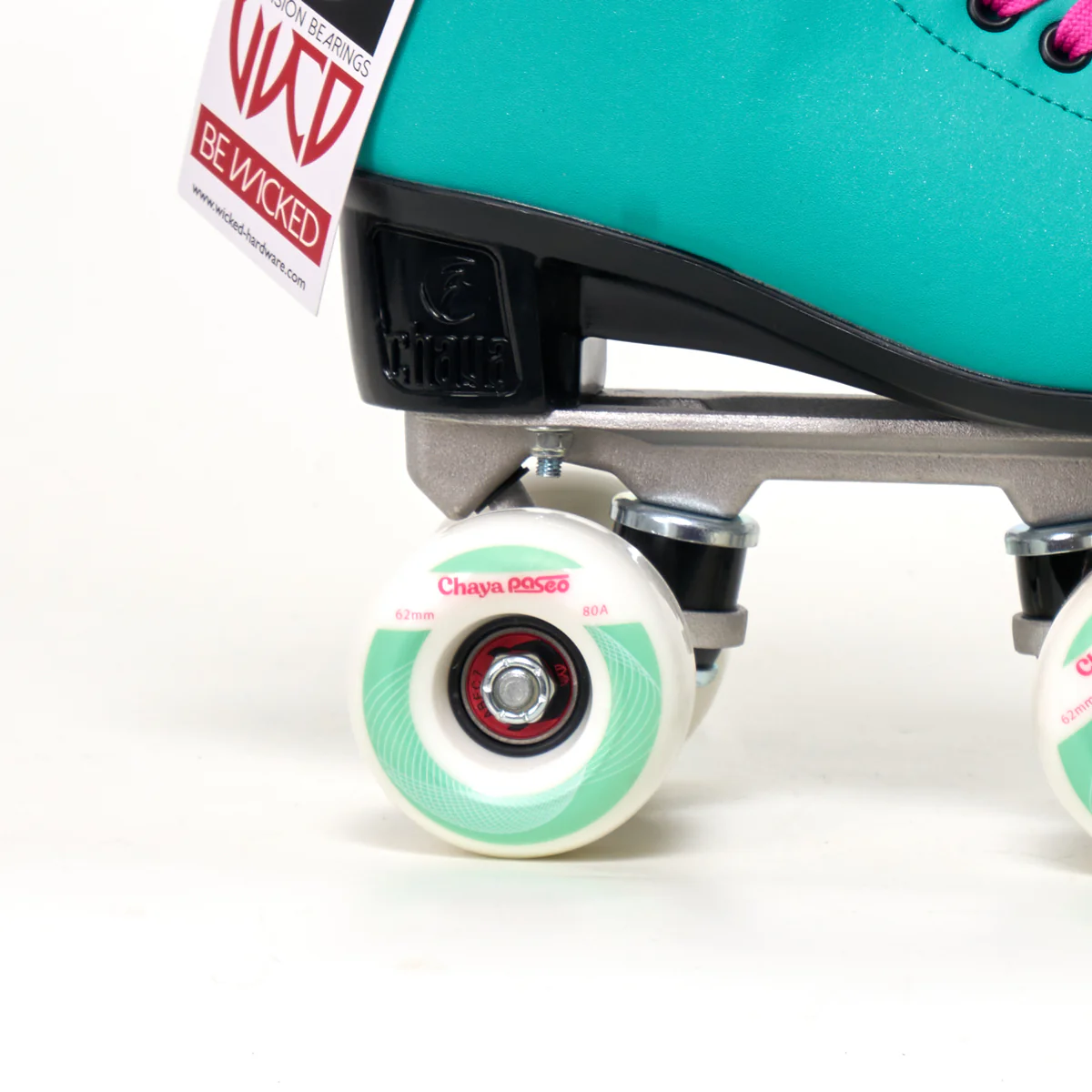 Chaya Melrose Deluxe Rollerskates - Turquoise V3 w/ Adjustable Toe Stop - Image 3