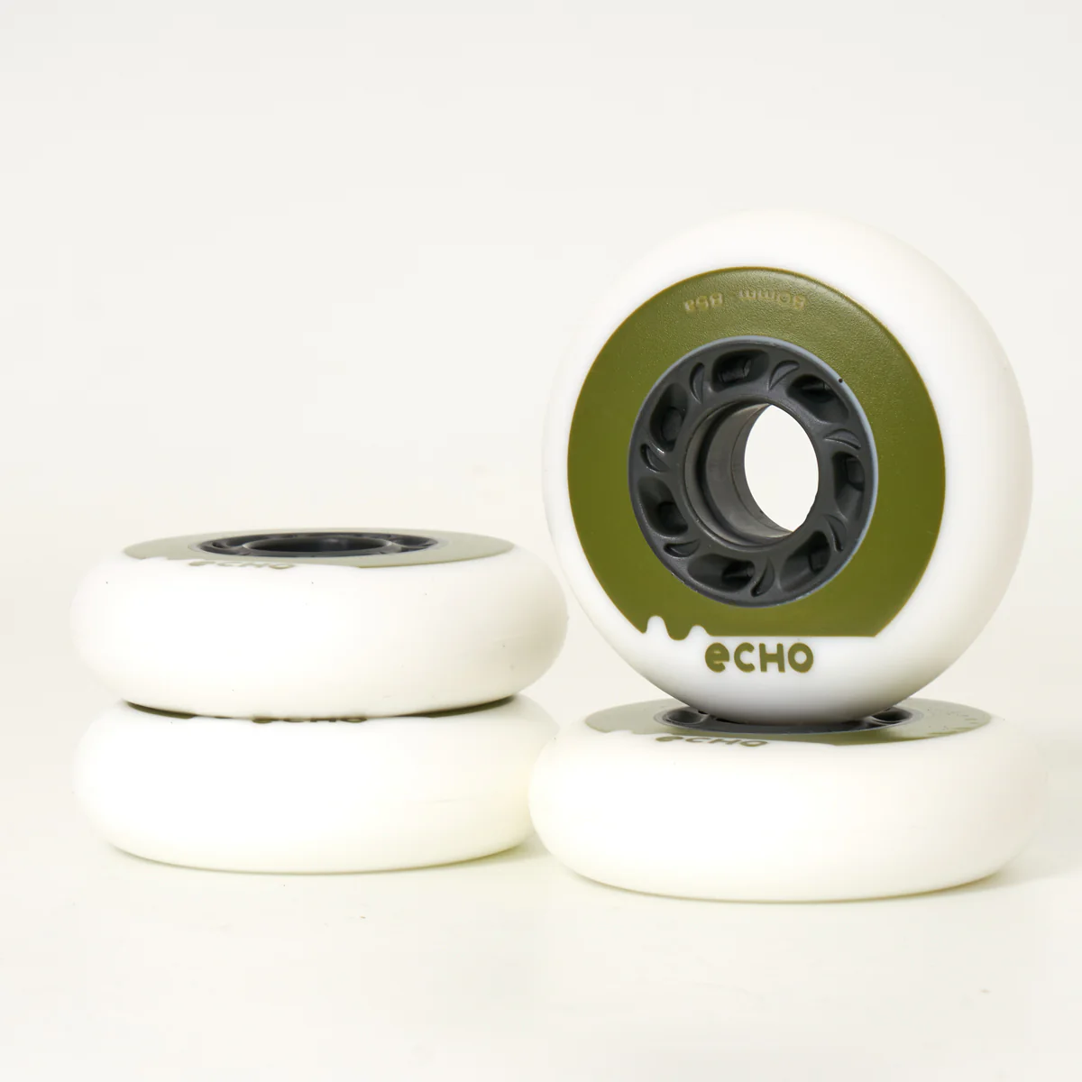 Echo Drift 80mm Wheels - White/Green (4-Set) - Image 4
