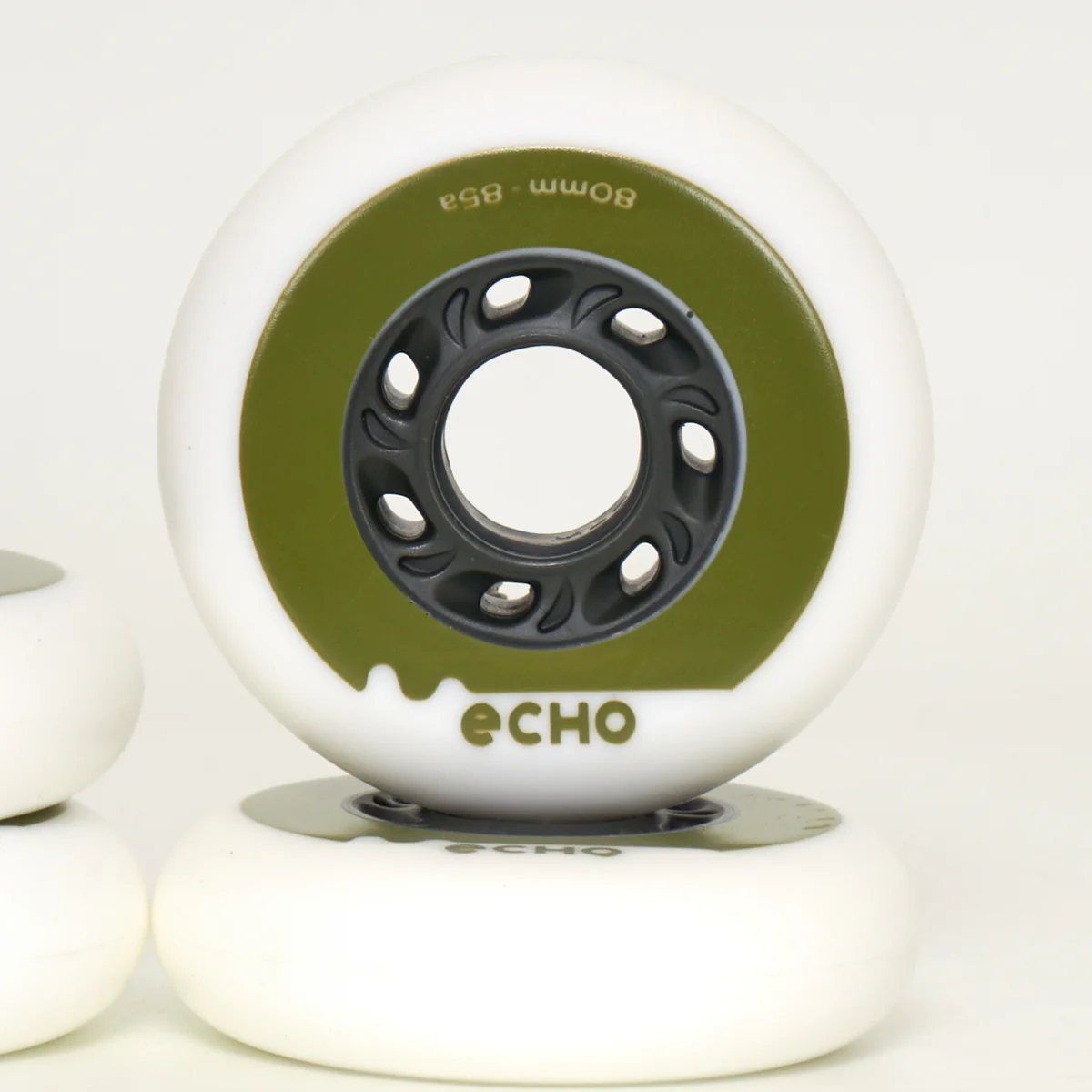 Echo Drift 80mm Wheels - White/Green (4-Set) - Image 6