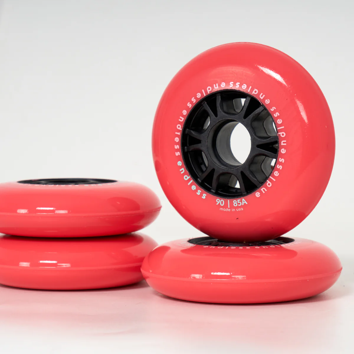 Endless 90mm / 85a Wheels - Neon Coral - Image 4