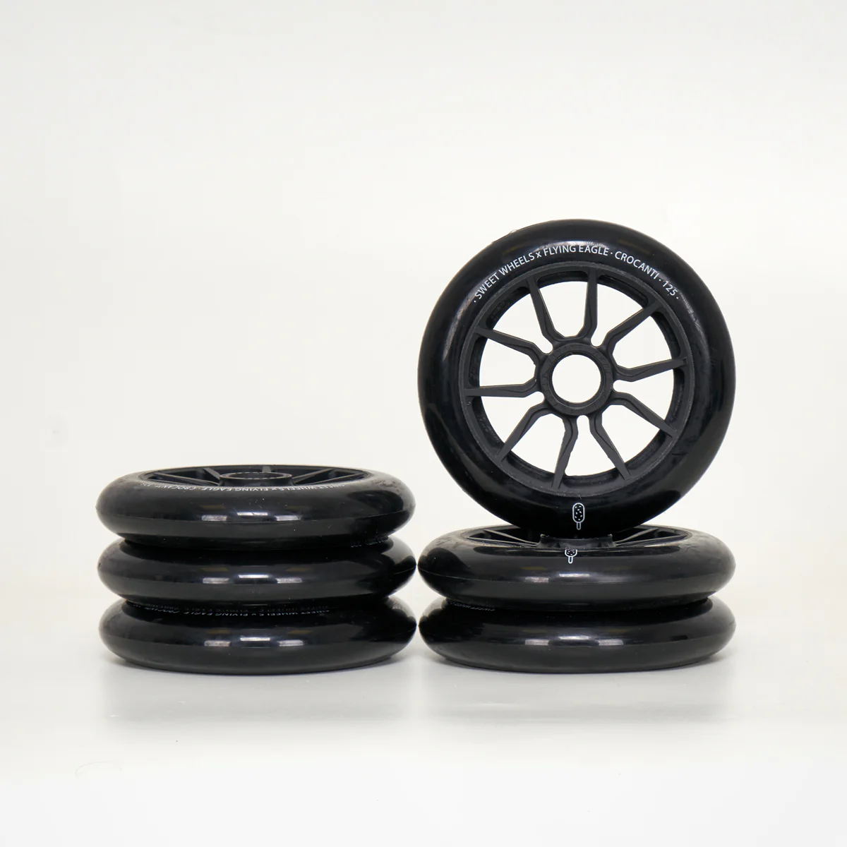 Flying Eagle Crocanti 125mm Wheels - Black (6-Set)