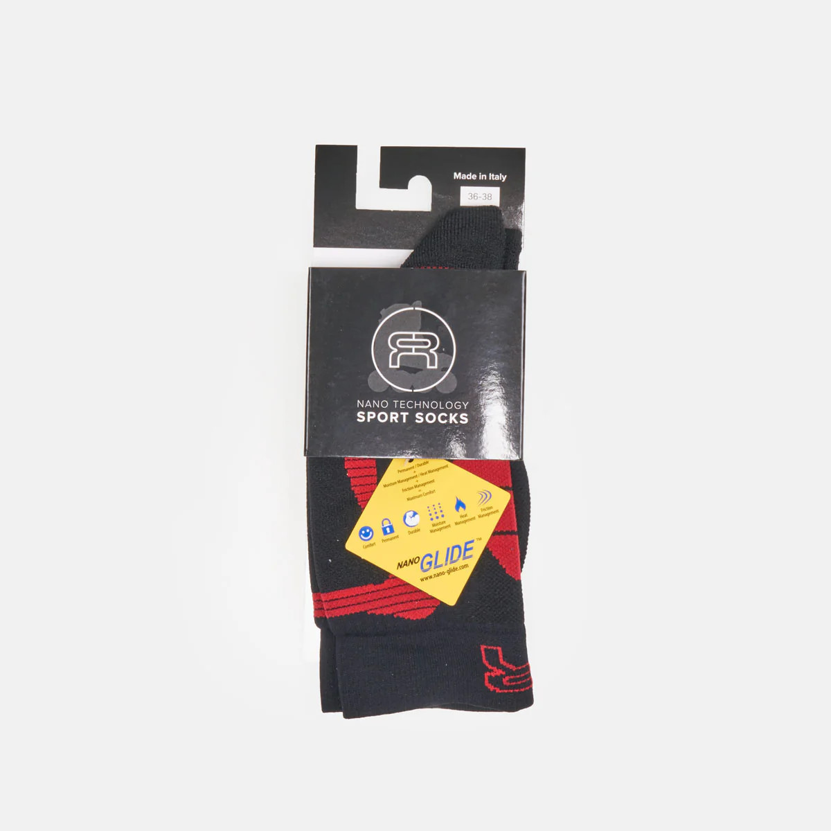 FR Nano Sports sock - Black / Red - Image 4
