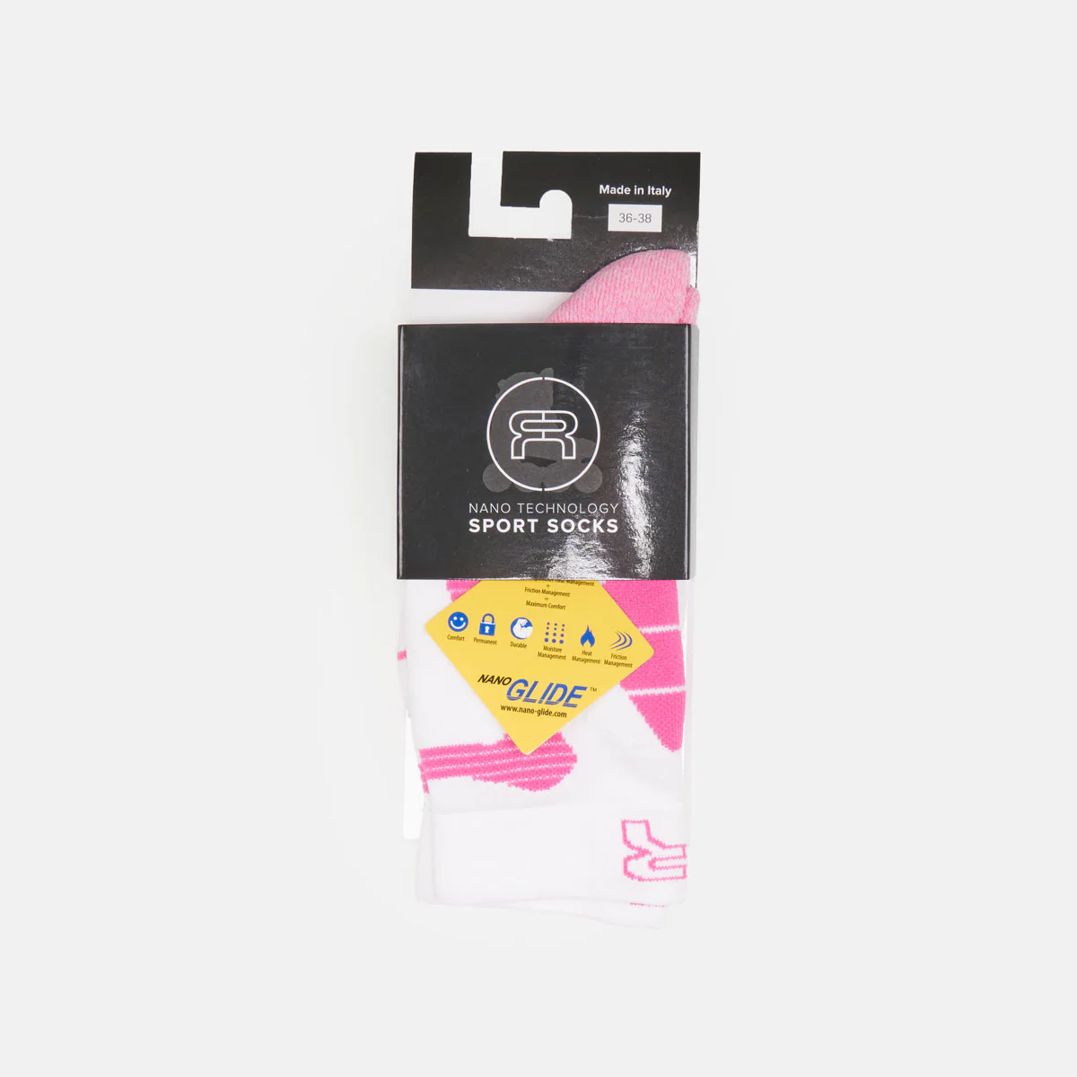 FR Nano Sports sock - White / Pink - Image 3