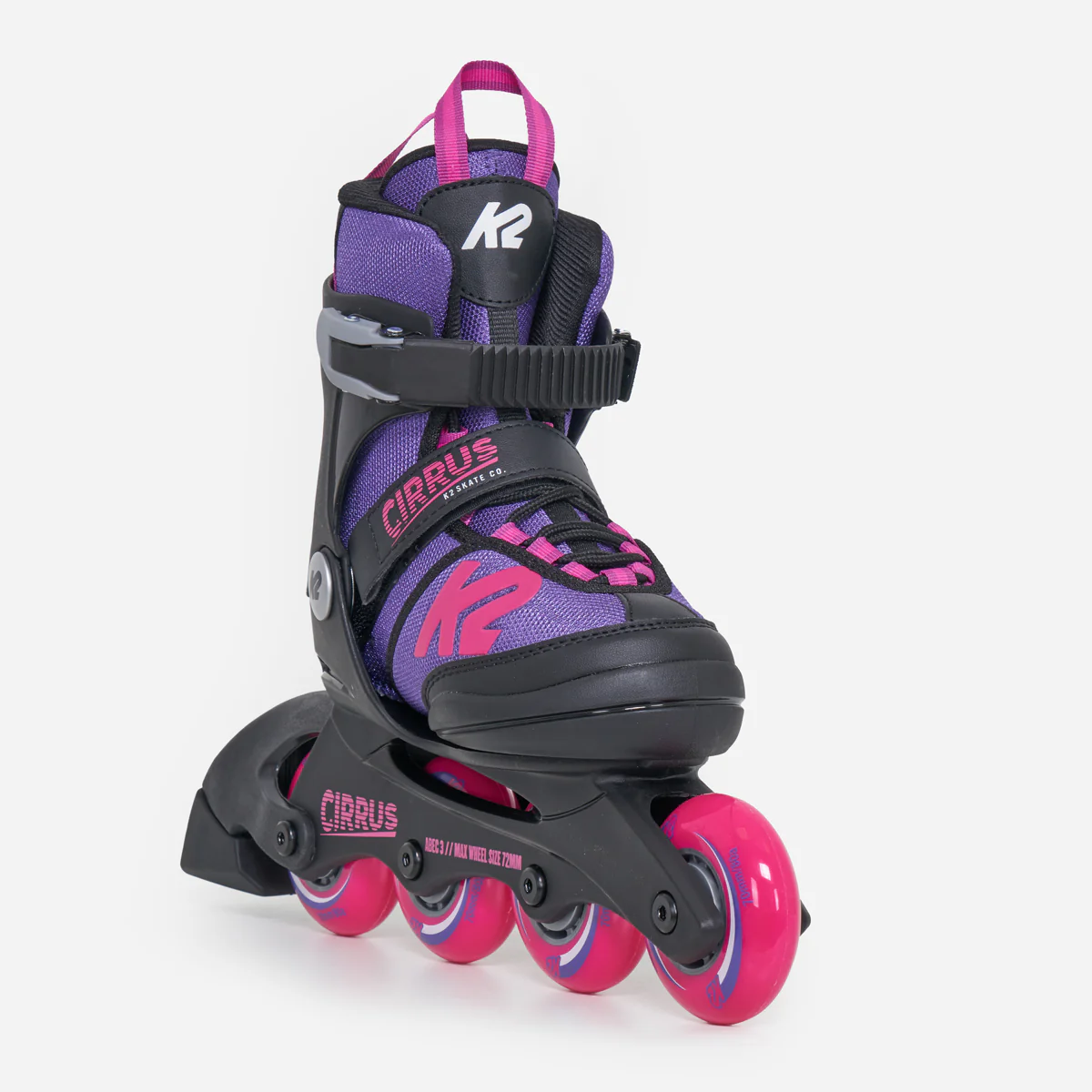 K2 Cirrus Girls Adjustable Kids Inline Skates - Purple / Pink - Image 2