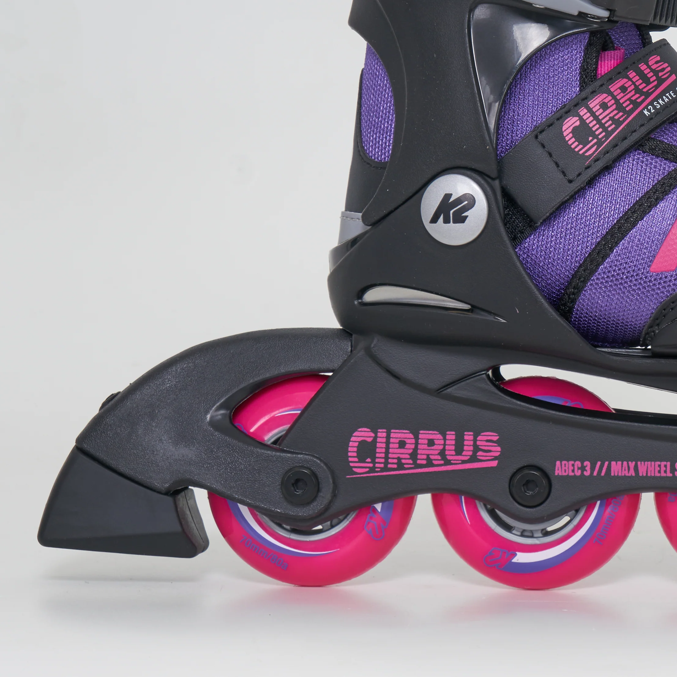 K2 Cirrus Girls Adjustable Kids Inline Skates - Purple / Pink - Image 4