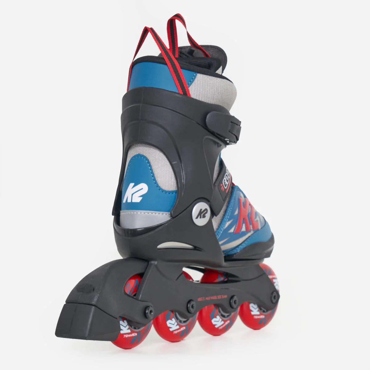 K2 Eddie Pro Adjustable Kids Inline Skates - Unisex (Grey/Blue) - Image 3