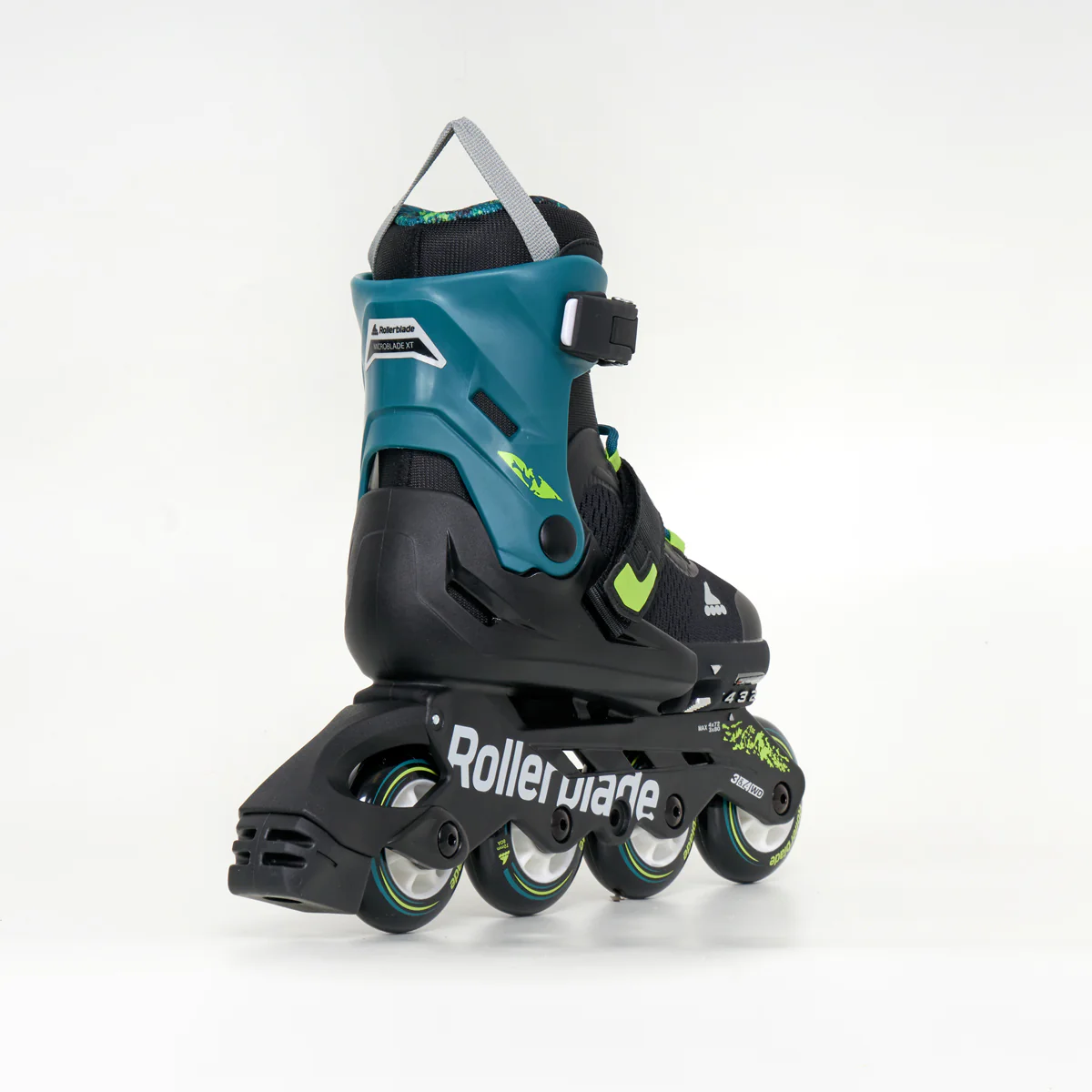 Rollerblade Microblade XT Junior Adjustable Inline Skates - Black / Petrol Green - Image 3