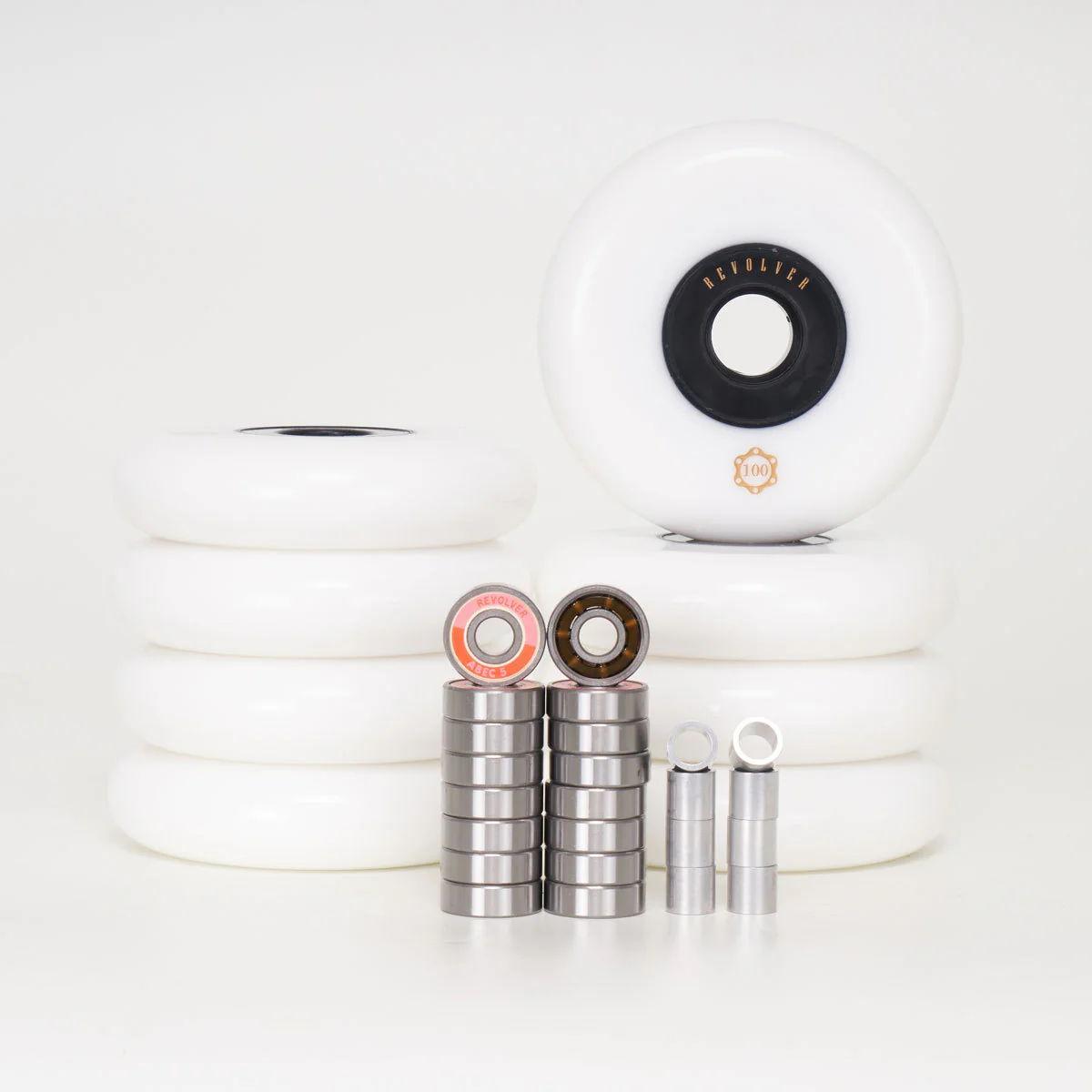 Revolver 100mm - Complete Wheel, Bearing & Spacer Pack (for 8 wheels)