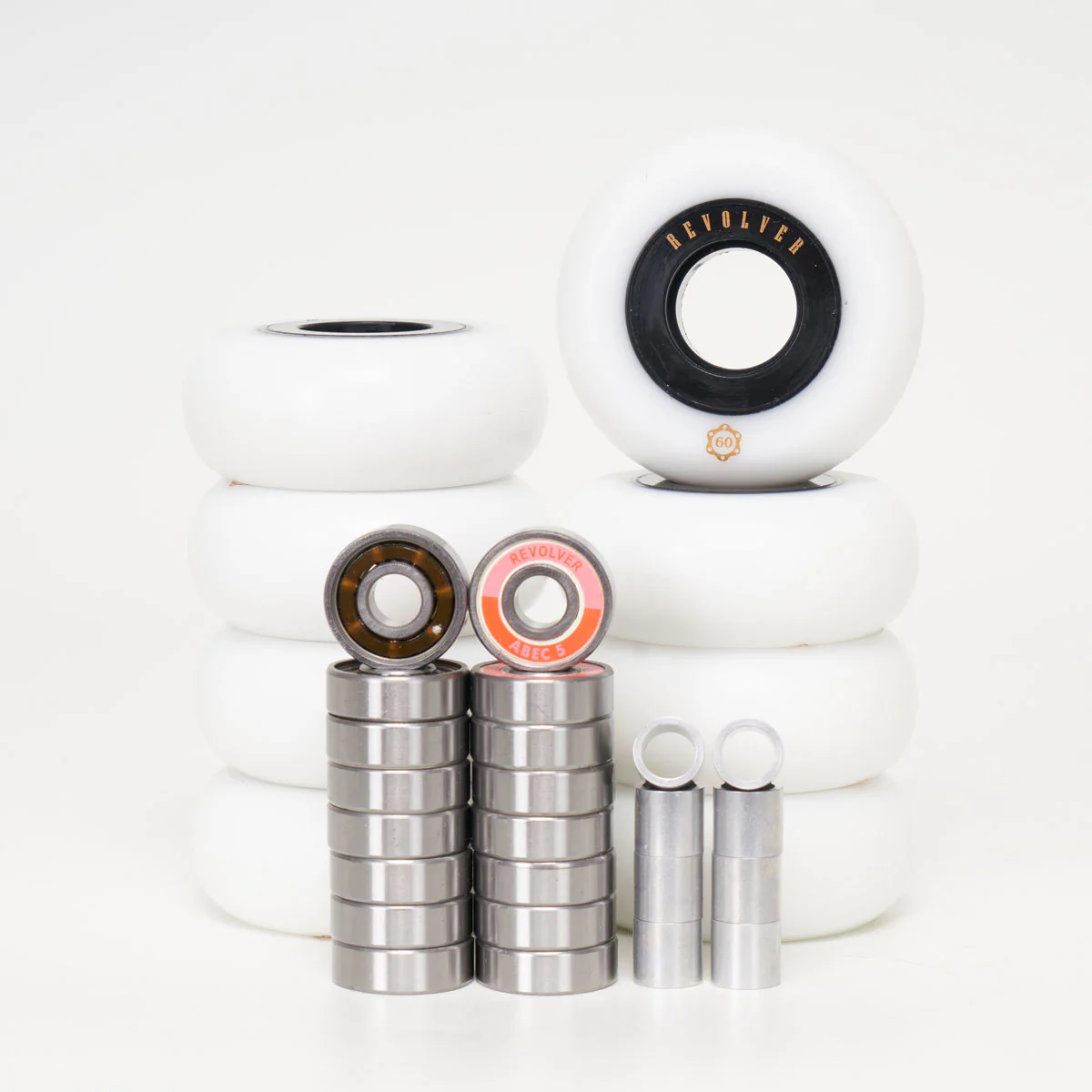 Revolver 60mm - Complete Wheel, Bearing & Spacer Pack (for 8 wheels)