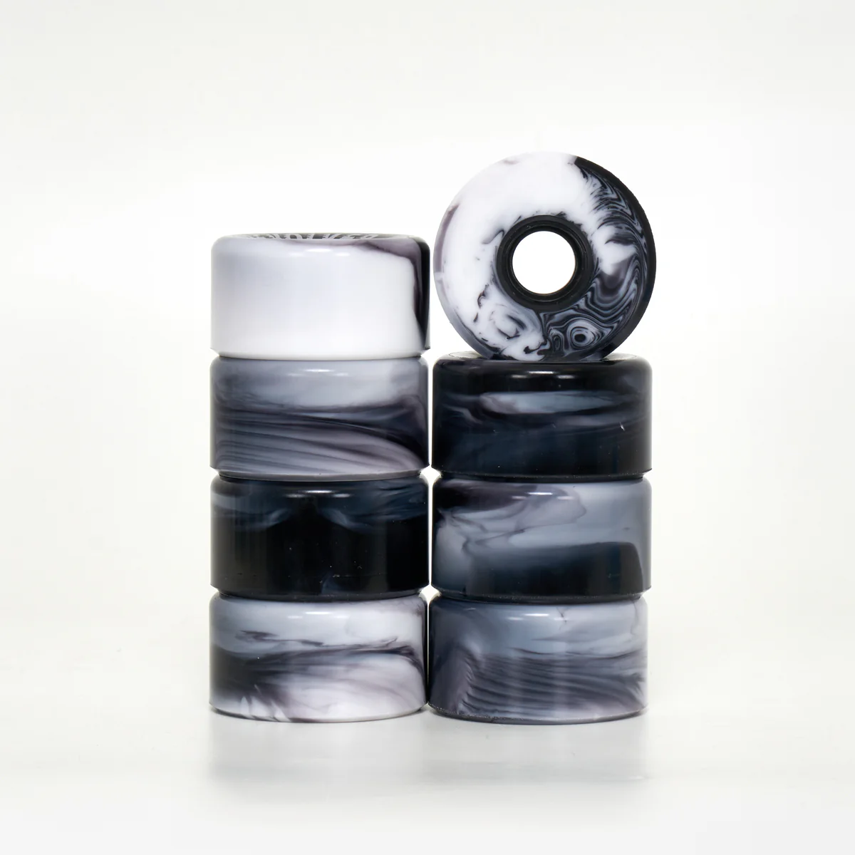 Revolver All-Surface Roller Skate Wheels - Black & White Swirl - Image 3