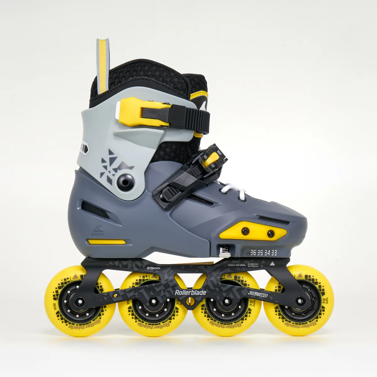 Rollerblade Apex Junior Inline Skates - Unisex - Grey / Yellow