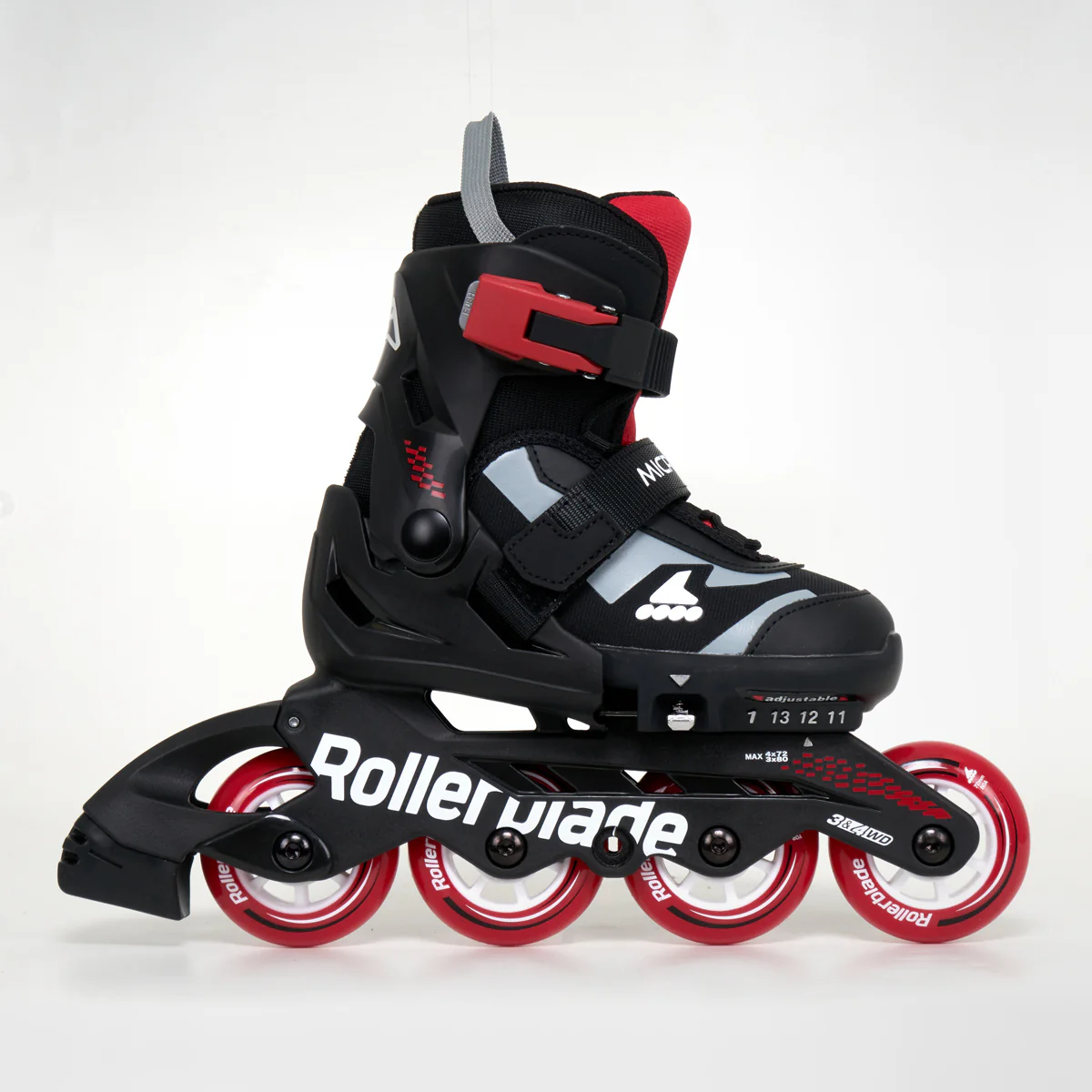 Rollerblade Microblade Junior Adjustable Inline Skates - Black / Red