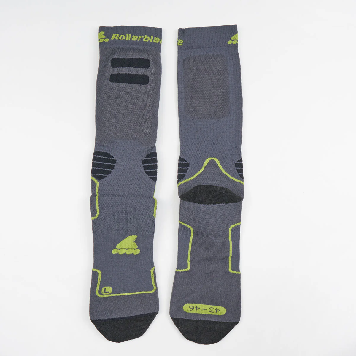 Rollerblade Performance Skate Socks - Grey / Green - Image 2