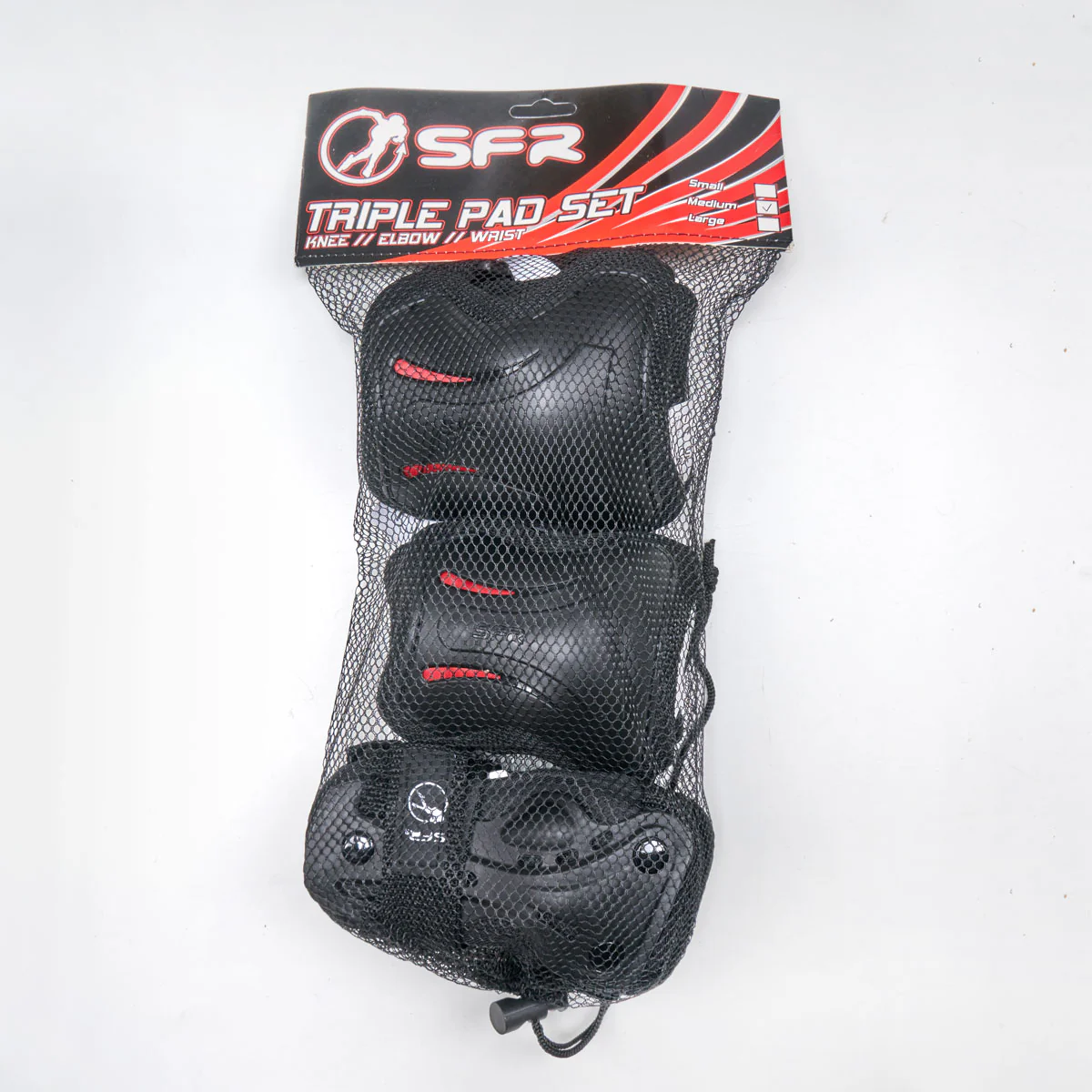 SFR 'Essentials' Kids Triple Pad Set - Black - Image 4