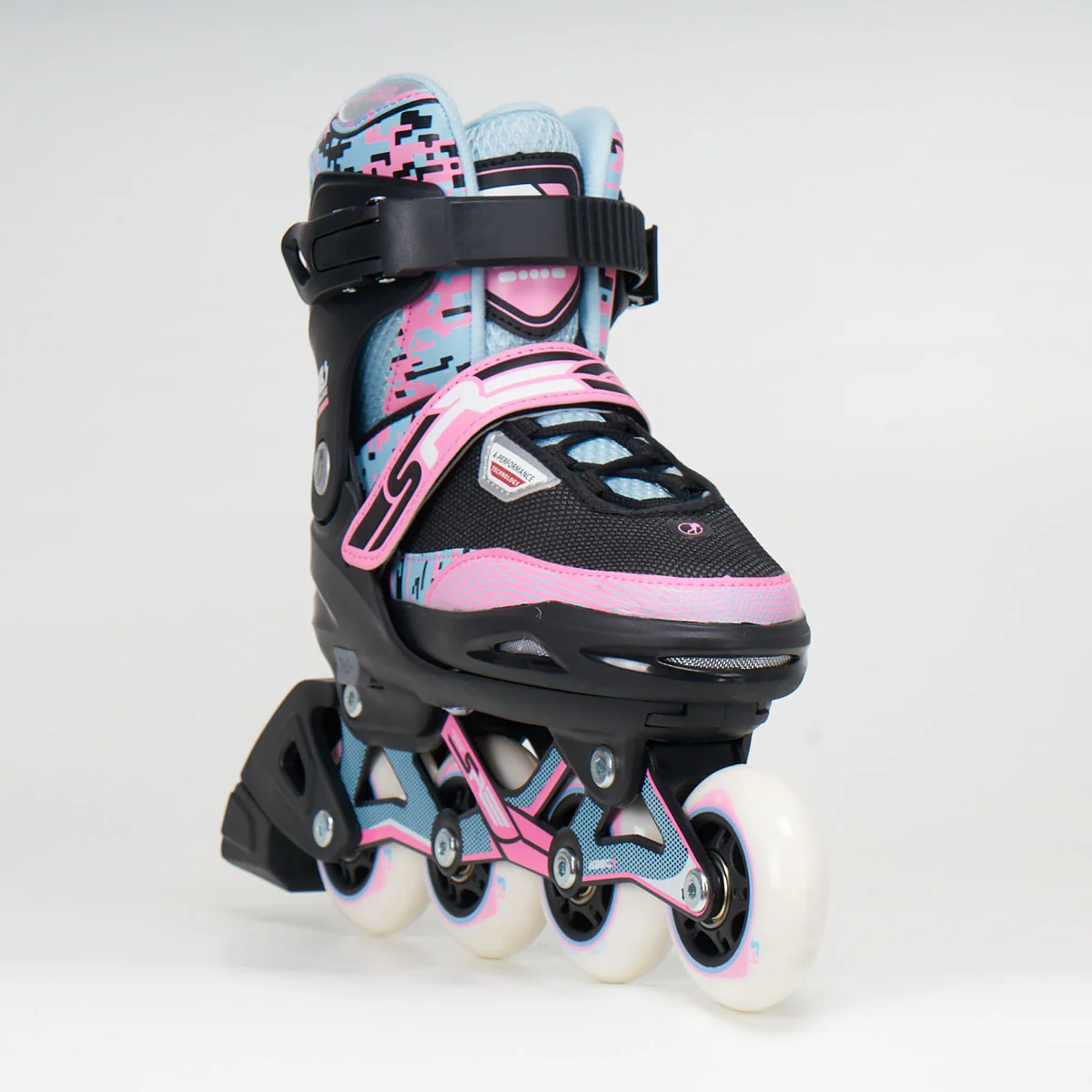 SFR Pixel Adjustable Junior Inline Skates - Blue/Pink - Image 2