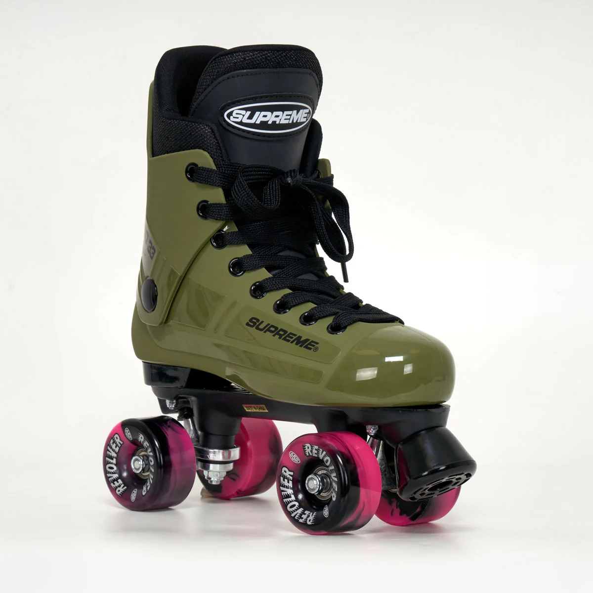 Supreme Turbo 33 Roller Skates + REVOLVER Wheels | OLIVE GREEN - Image 4