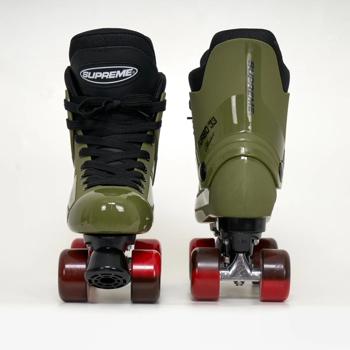 Supreme Turbo 33 Roller Skates + SIMS Wheels | OLIVE GREEN - Image 4