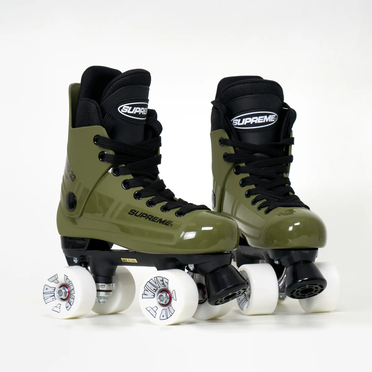Supreme Turbo 33 Roller Skates + AIRWAVES Wheels | OLIVE GREEN - Image 3