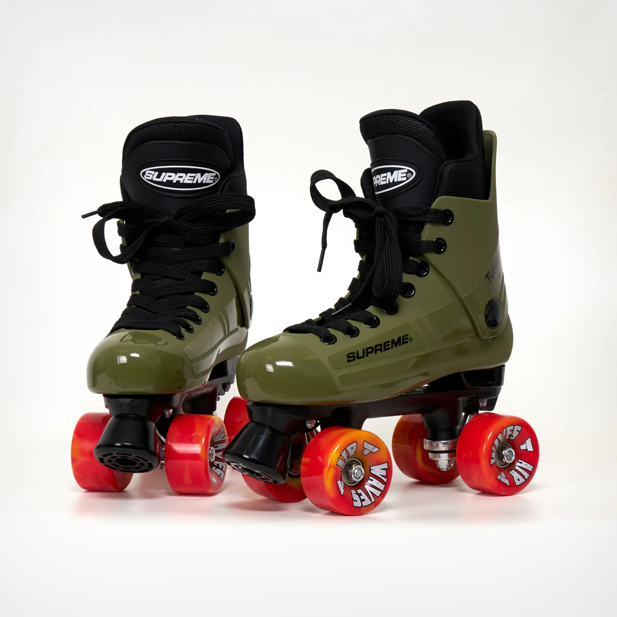 Supreme Turbo 33 Roller Skates + AIRWAVES Wheels | OLIVE GREEN - Image 8