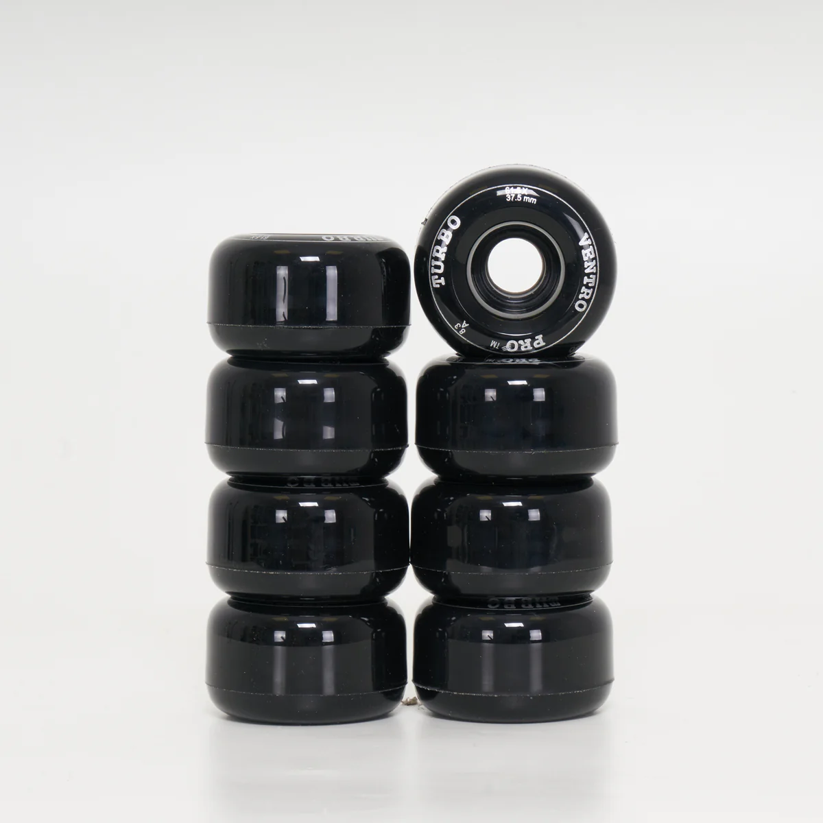 Ventro Pro Roller Skate Wheels - Black (8-Set)