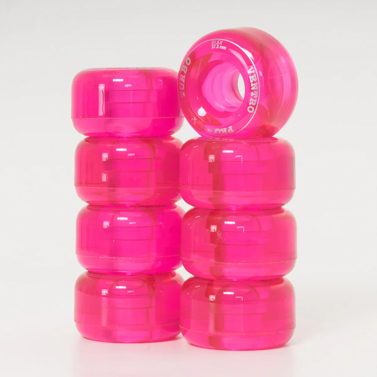 Ventro Pro Roller Skate Wheels - Clear Pink (8-Set) - Image 3