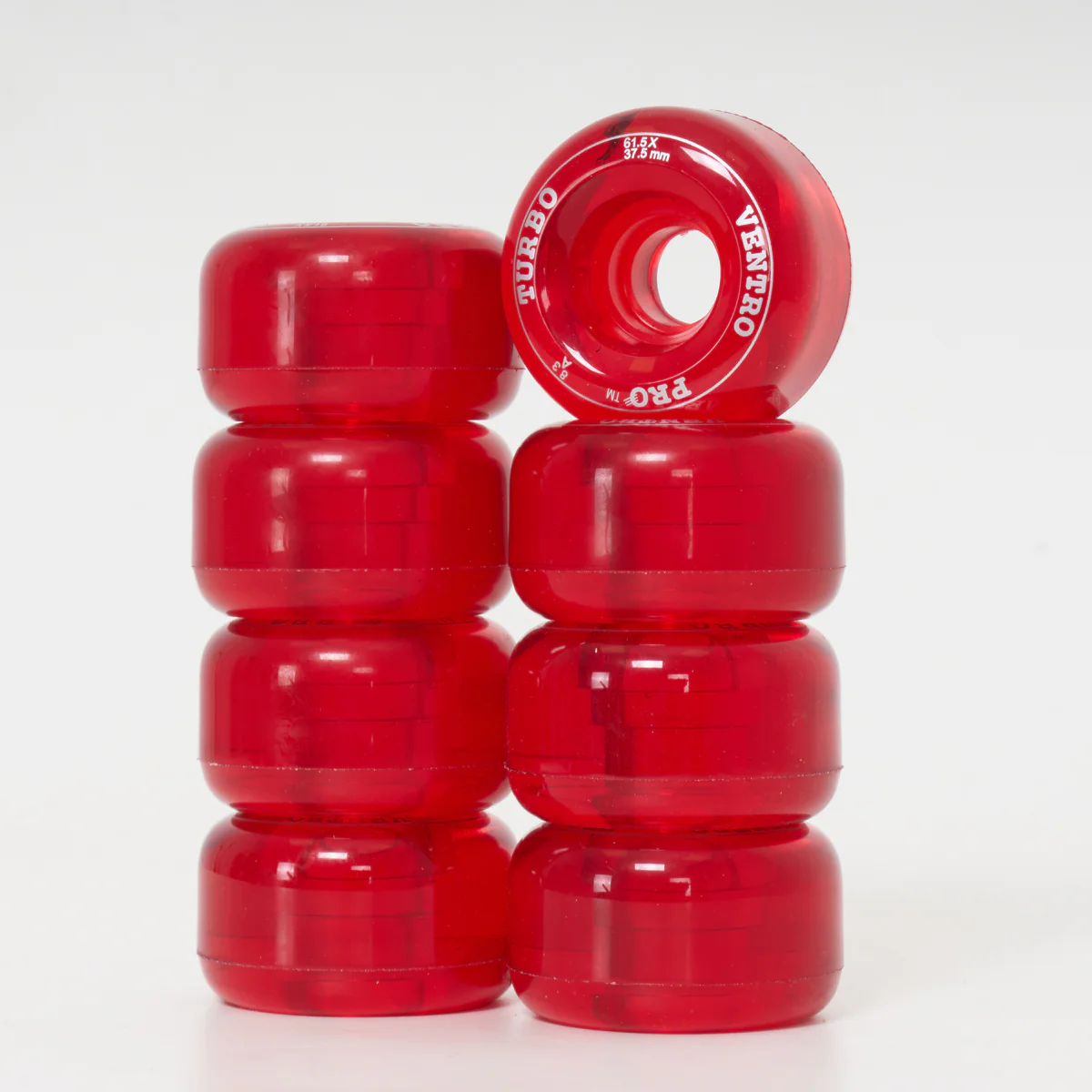 Ventro Pro Roller Skates Wheels - Clear Red (8-Set) - Image 2