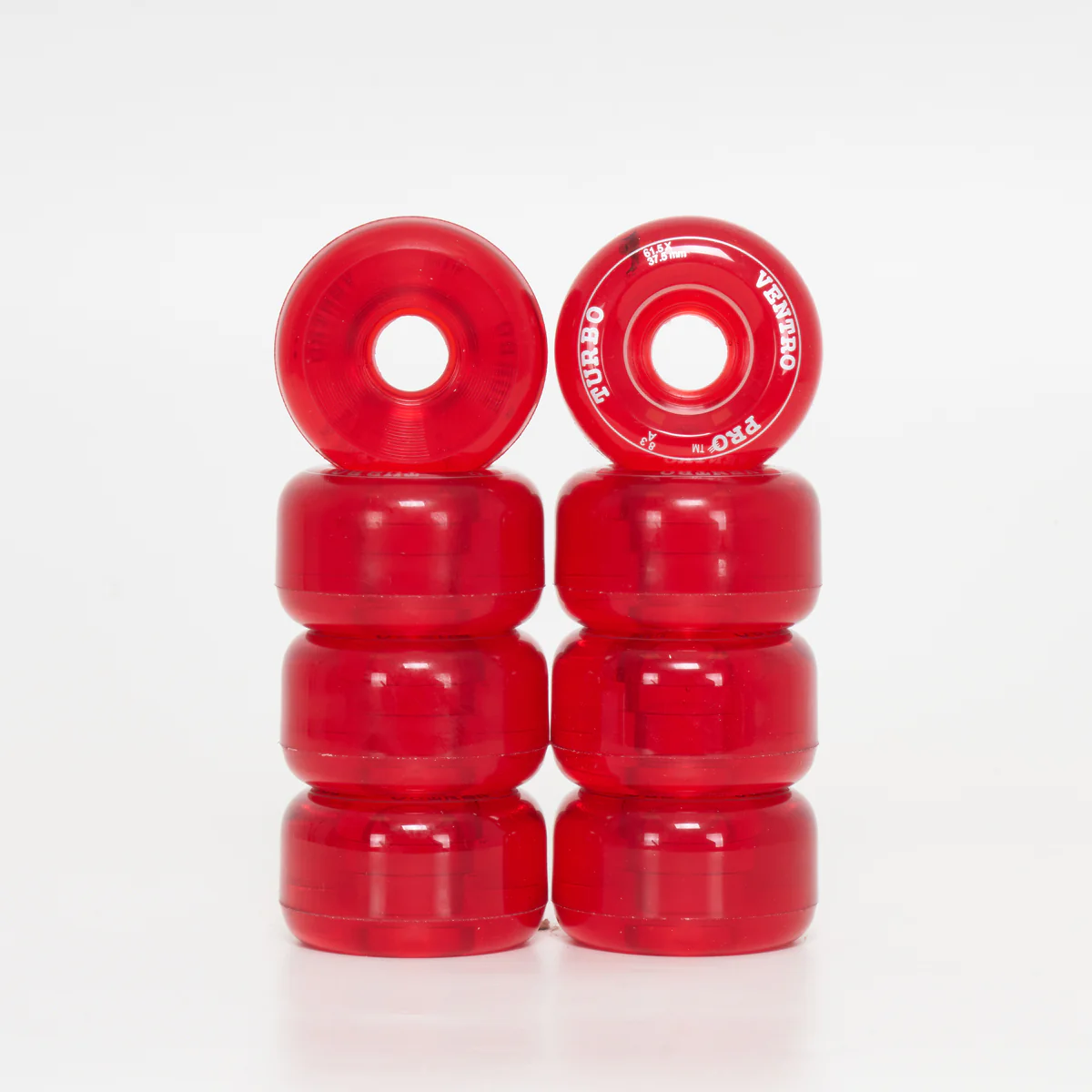 Ventro Pro Roller Skates Wheels - Clear Red (8-Set) - Image 3