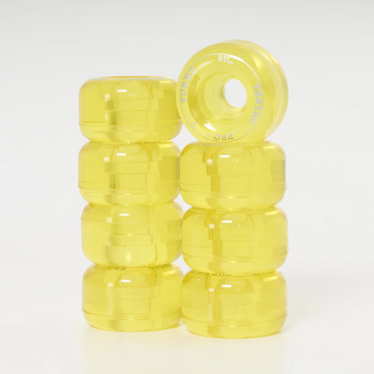 Ventro Pro Roller Skate Wheels - Clear Yellow (8-Set) - Image 3